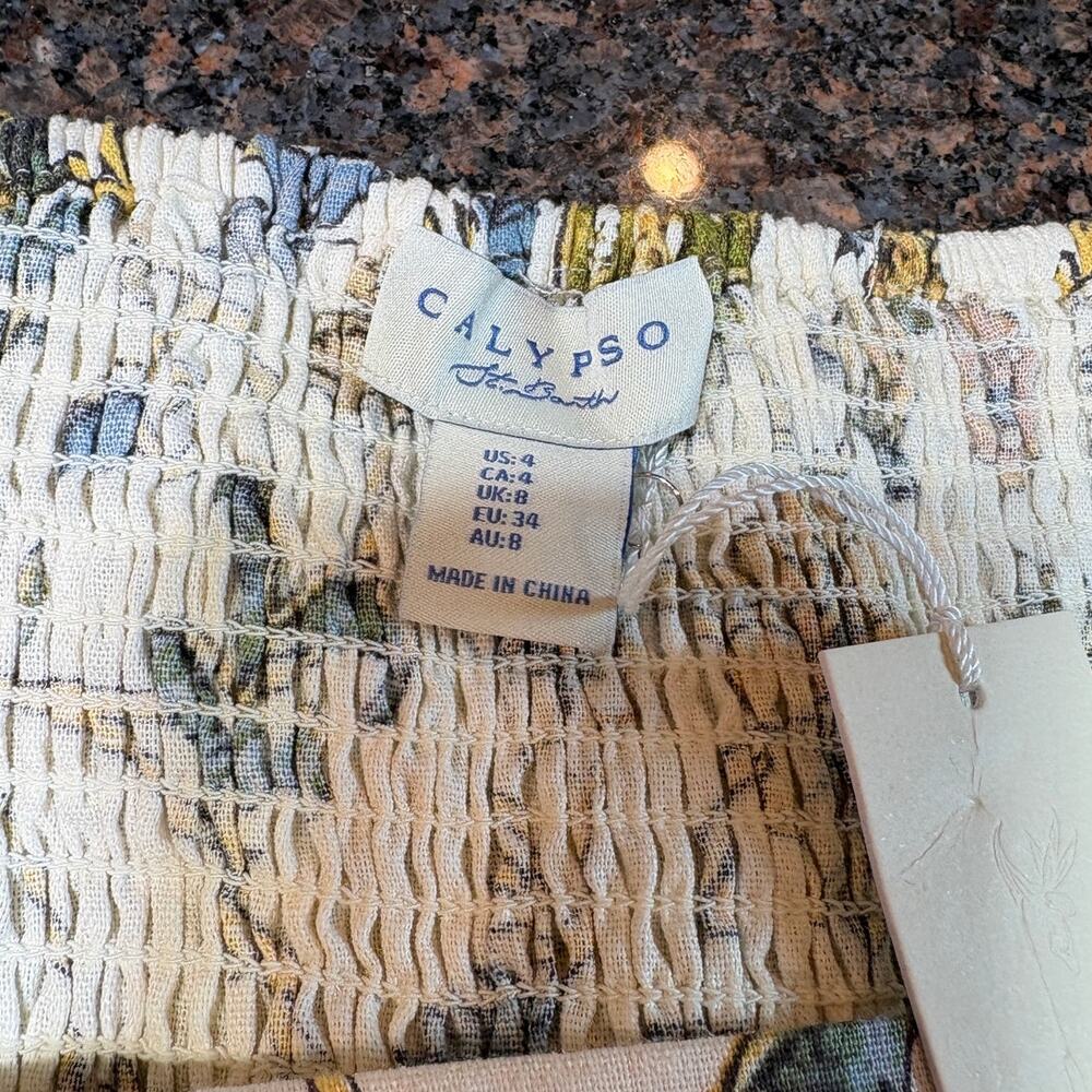 Calypso St. Barth Floral Linen Romper Size 4 – Boho Cottagecore NWT - Picture 13 of 16